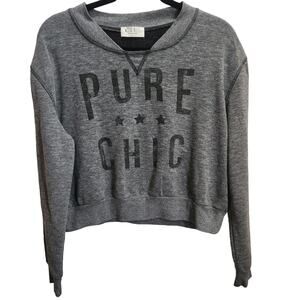 Pure Chic Womans cropped sweatshirt size large Wild Kiss